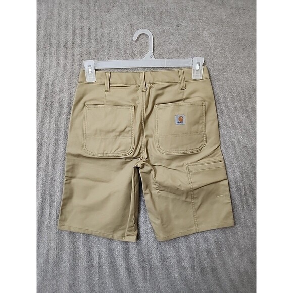 Carhartt Rugged Flex Original Fit Canvas Work Shorts Womens 2 Dark Khaki NEW - Picture 5 of 9